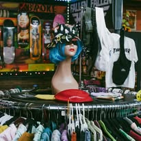 Custom clothing and apparel displayed inside Broke Sk8